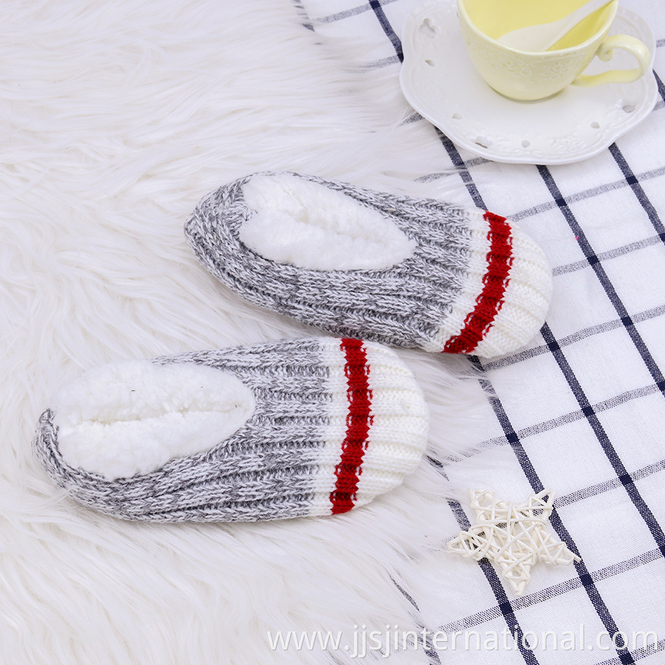 autumn winter fleece knitted floor support shoes
